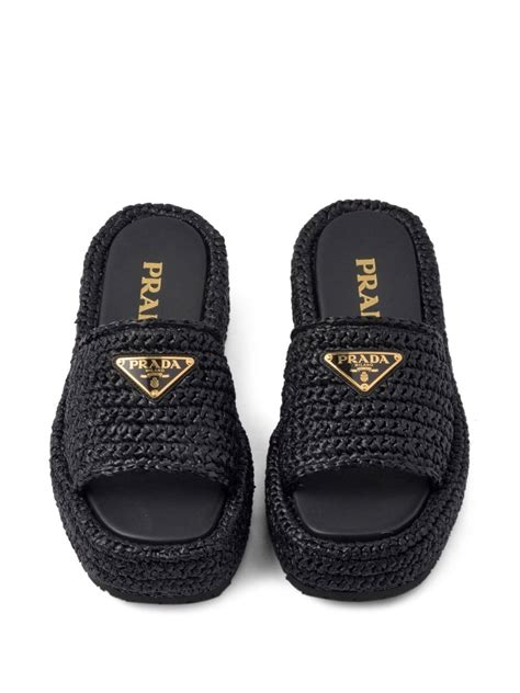 prada woven flat sandals|prada plexiglass sandals.